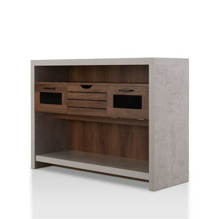 Furniture of America Tillion Industrial Wood Sideboard in Cement and Black